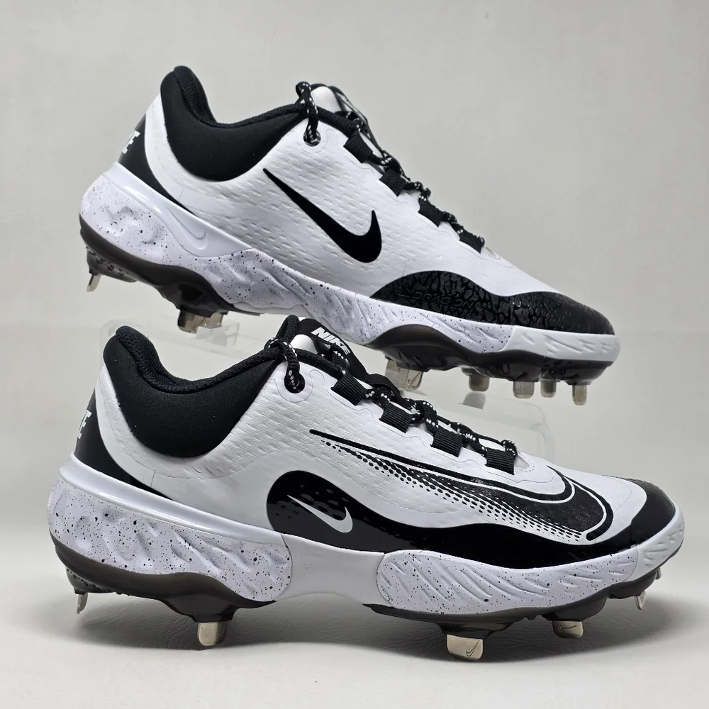 Nike Alpha Huarache Elite 4 Low Men's Size 7.5 White Metal Cleats FD2745-110 New